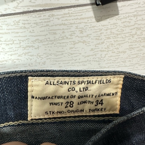 NWT Allsaints Ayers Pipe Skinny Jeans 28x34 - Picture 6 of 9